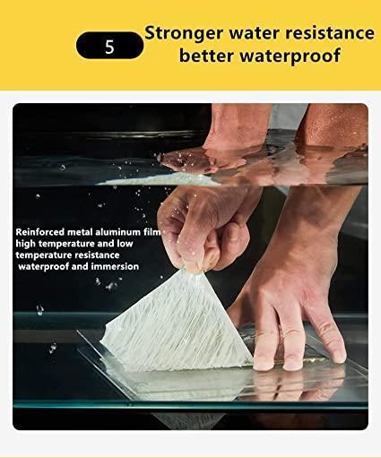 Repair Waterproof Tape for Pipe Leakage Solution Aluminum Foil Tape Sealing Butyl Rubber Tape for Surface Crack, Pipe Repair (5cmx5m) Pack of 2)