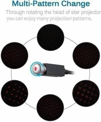 Star Lamp USB Car Star Ceiling Light Sky Projection Lamp Romantic Night Lights Car Fancy Lights (Red)